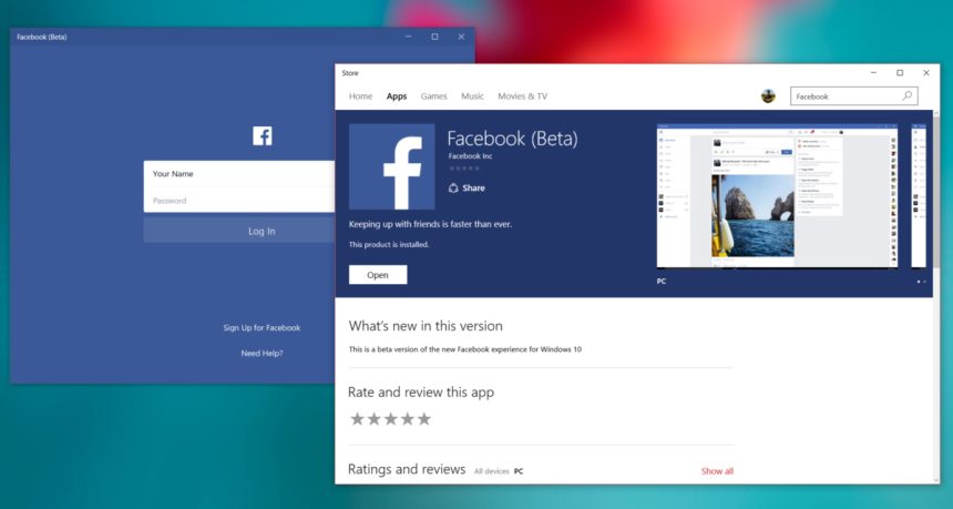 Már betaként is elérhető a Facebook hivatalos kliense Windows 10-re 11 Már betaként is elérhető a Facebook hivatalos kliense Windows 10-re
