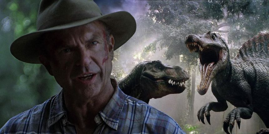 Egyszerre túlzó és nagyszerű a Jurassic Park III. kivágott koncepciós terve, ahogy egy raptor motorra pattan 11 Jurassic Park III.
